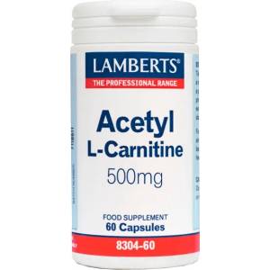 LAMBERTS ЛАМБЕРТС АЦЕТИЛ Л-КАРНИТИН 500 МГ. Х 60 КАП. / lamberts acetyl l-carnitine 500mg 60caps