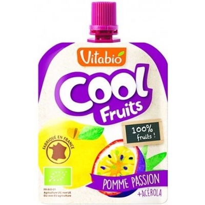 Vitabio Плодов мус Vitabio - Ябълка, маракуя и ацерола, 90 g (3288131610078)