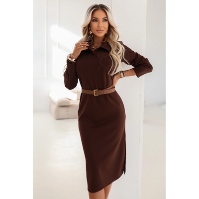 numoco basic Елегантна кафява рокля 649-1nmc-2773 - Кафяв, размер uni