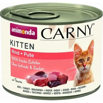 Image 1 of Animonda Carny Kitten консерва за подрастващи котки говеждо и пуйка 200gr
