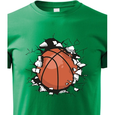 Dětské tričko Basketbalový míč Zelená Canvas Bezvatriko.cz 2185