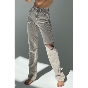 Madmext Дамски дънков панталон mg1317 - Опушеносив #334324 (334324_Сив)