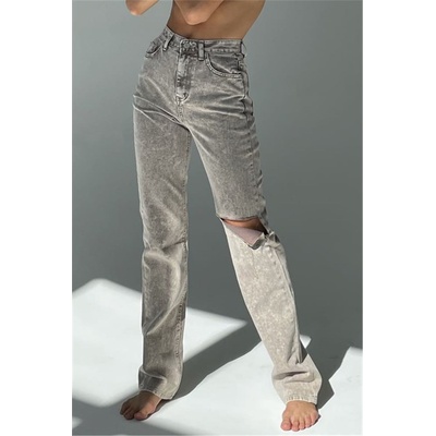 Madmext Дамски дънков панталон mg1317 - Опушеносив #334324 (334324_Сив)