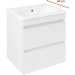 SAPHO Ezara - Шкаф за мивка, 48x39x54 см, 2 чекмеджета, бял гланц EZ492-3030 (EZ492-3030)