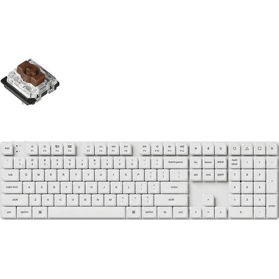 Keychron K5 Pro White QMK/VIA Full-Size Low-Profile Gateron Brown Switches (K5P-P3)