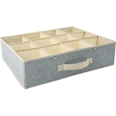 MSV prodyšný zásuvkový box s 12 přihrádkami šedý polypropylen 45 x 36 x 12 cm 652MSV