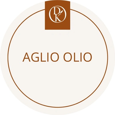 Davídkovo koření Etiketa Aglio olio e peperoncino béžová průměr 4,5 cm 1 ks