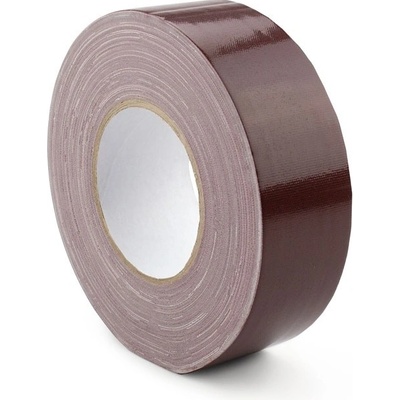 Hladká textilní páska WT-5561 – textil potažený PE, hnědá, 50 mm × 50 m