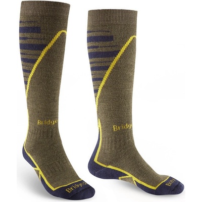 Bridgedale pánské lyžařské podkolenky Ski Midweight+ Over Calf Merino Performance olive/navy