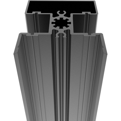 Hliníkový plotový stĺpik 50 × 60 mm – 6 m – Antracit RAL 7016 - pre 20 mm široké výplne