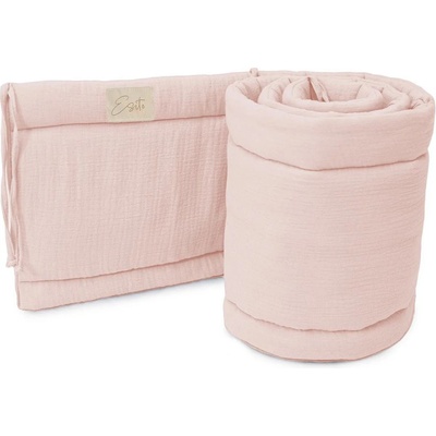 ESITO Luxusný mantinel mušelín do postieľky Pink ružová
