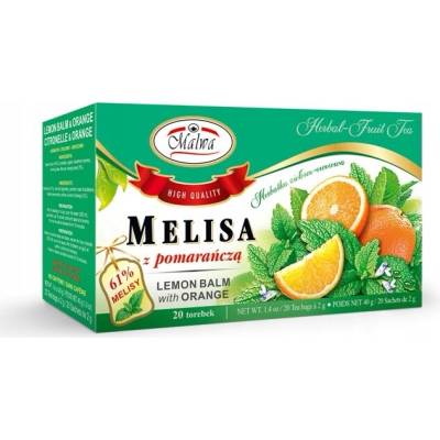 Bylinný čaj v nálevových vreckách Malwa medovka s pomarančom 20 x 2 g
