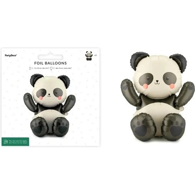 PartyDeco fóliový balónik Panda 68 × 72 cm