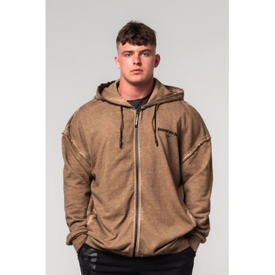 Nebbia Washed-off mikina na zip GYM BRO 362
