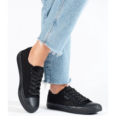 Big Star Shoes Klasické tenisky dámské bez podpatku černé