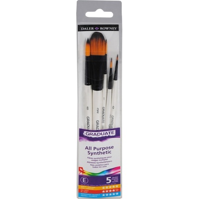 Daler-Rowney Graduate Multi-Technique Brush Synthetic Round and Oval Wash Комплект четки 5 бр (212550009)