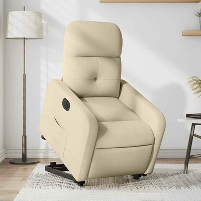 vidaXL 3206814 Elektrické zvedací polohovací křeslo textil krémová
