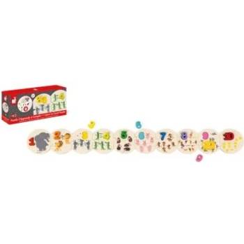 Image 1 of Janod - Дървен пъзел за осезание - Животни от зоопарка (J02706)