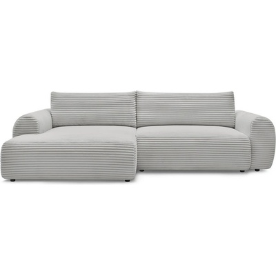 Bobochic Светлосив разтегателен ъглов диван от рипсено кадифе (ляв ъгъл) Lucien - Bobochic Paris (104449)