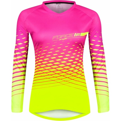Force MTB ANGLE dlhý rukáv růžovo-fluo dámsky