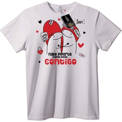NOONEBRAND Тениска Любов с теб - 2XL, White