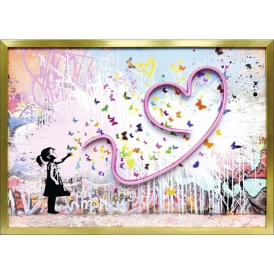 LED neonový obraz Little Girl With Heart 50 x 70 cm