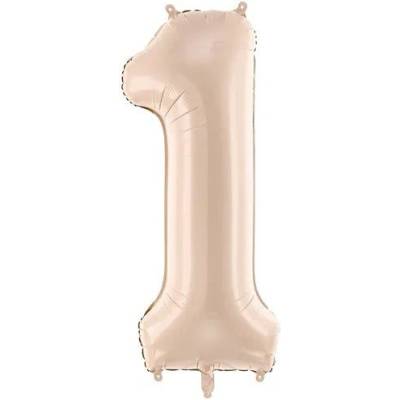 Party Deco Фолиен балон цифра, 72 см, Тъмен Бежов - 1 (fb230t-1-013c)