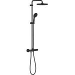 GROHE Vitalio Start - Душ система с термостат, диаметър 25 cm, 2 струи, черен мат 266772431 (266772431)