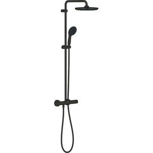GROHE Vitalio Start - Душ система с термостат, диаметър 25 cm, 2 струи, черен мат 266772431 (266772431)