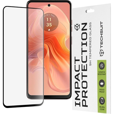 Techsuit Протектор за Motorola Moto G04 / G04s / Moto G24 / Moto G24 Power / Moto E14 - 111D Full Cover / Full Glue Glass - Черен