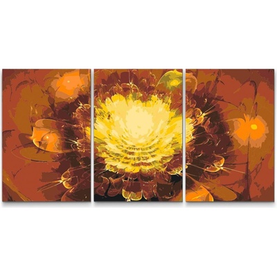 Painting Queens Painting Queens Zlatá květina sada 3 ks 40 x 60 cm bez rámu PBNSET/03GOLDENFLOWER/40 x 60_40 x 60_40 x 60/WO
