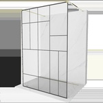 Mexen Kioto самостоятелна душ стена 130 x 200 см, черен модел 8 мм, златен (800-130-002-50-78)