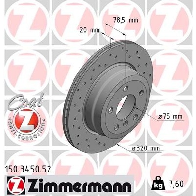 ZIMMERMANN Brzdový kotúč 150345052
