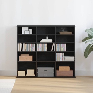 vidaXL CD шкаф, черен дъб, 100x23x89, 5 см, инженерно дърво (862481)