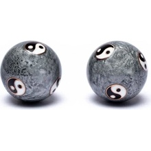 Authentic Čínske meditačné guličky (Baoding balls) Yin Yang Tai Chi šedé 4cm