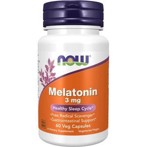 NOW NOW Melatonin 3mg, 60 Veg Capsules