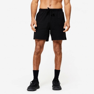 Domyos pánske šortky 100 na fitnes čierne