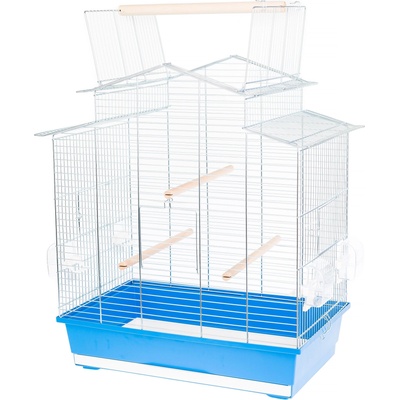 INTER-ZOO Pet Products Клетка за птици IZA III хром - 58, 5 x 38 x 65 см СИНЯ