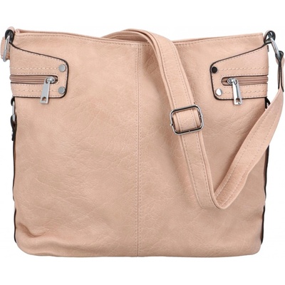 Jednoduchá dámská koženková crossbody Fredy růžová
