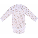 Bio Baby Боди с дълъг ръкав Bio Baby - Органичен памук, 80 cm, 12 месеца, с бежов принт (97220131) - ozone