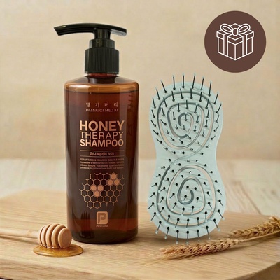 Doori Cosmetics Професионален шампоан Медена терапия Doori Honey Therapy с ПОДАРЪК Компактна Масажна ЕКО четка Doori