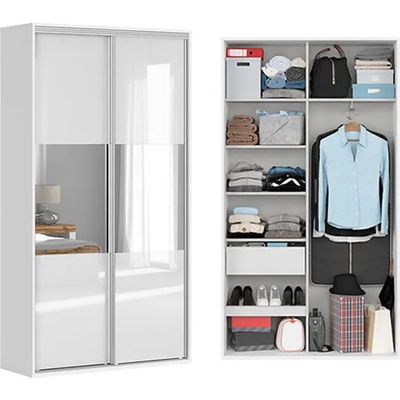 BRW Гардероб flex - 120*45*218 (f57-szafa_zestaw_1-bi/bip/sz-kpl01 / flex)