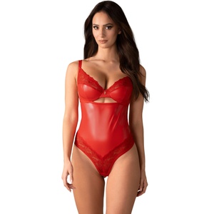 Obsessive Aliosa Боди в червен цвятV-64666-Czerwony - Черен, размер L/XL