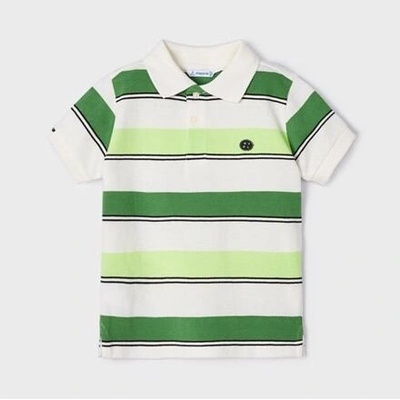 Mayoral dětské polo triko se zelenými pruhy 3153 34