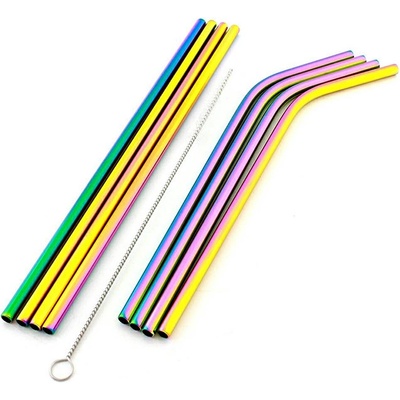 APT AG371B Nerezová slamka 8 ks + kefka na čistenie Rainbow