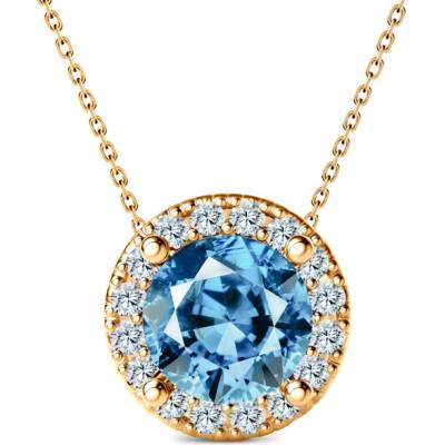 SAVICKI Колие This is Love: злато, син лабораторен диамант, лабораторни диаманти