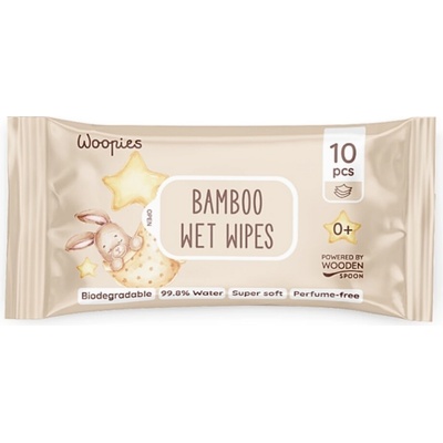 Woopies Wooden Spoon Rozložiteľné vlhčené obrúsky 10 ks