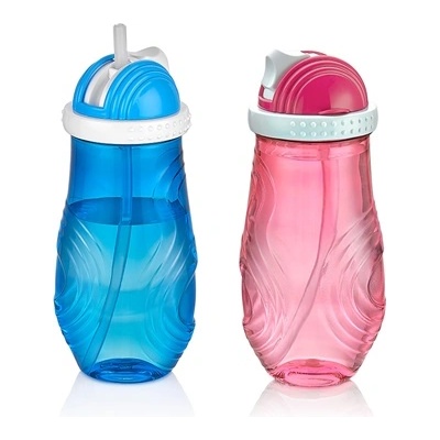 Qlux IDEAS IRIS L-00502 Чико каничка със сламка 400ml, синя или розова (L-00502)