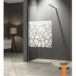Inter Ceramic душ параван Walk-In, хромиран профил - прозрачно стъкло + бели елементи 90x200 см (113C/90)