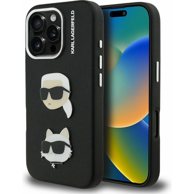 KARL LAGERFELD Grained PU K&CH Heads Заден Калъф за iPhone 16 Pro Black Karl Lagerfeld | Cheren | ЖЕНИ | UNI